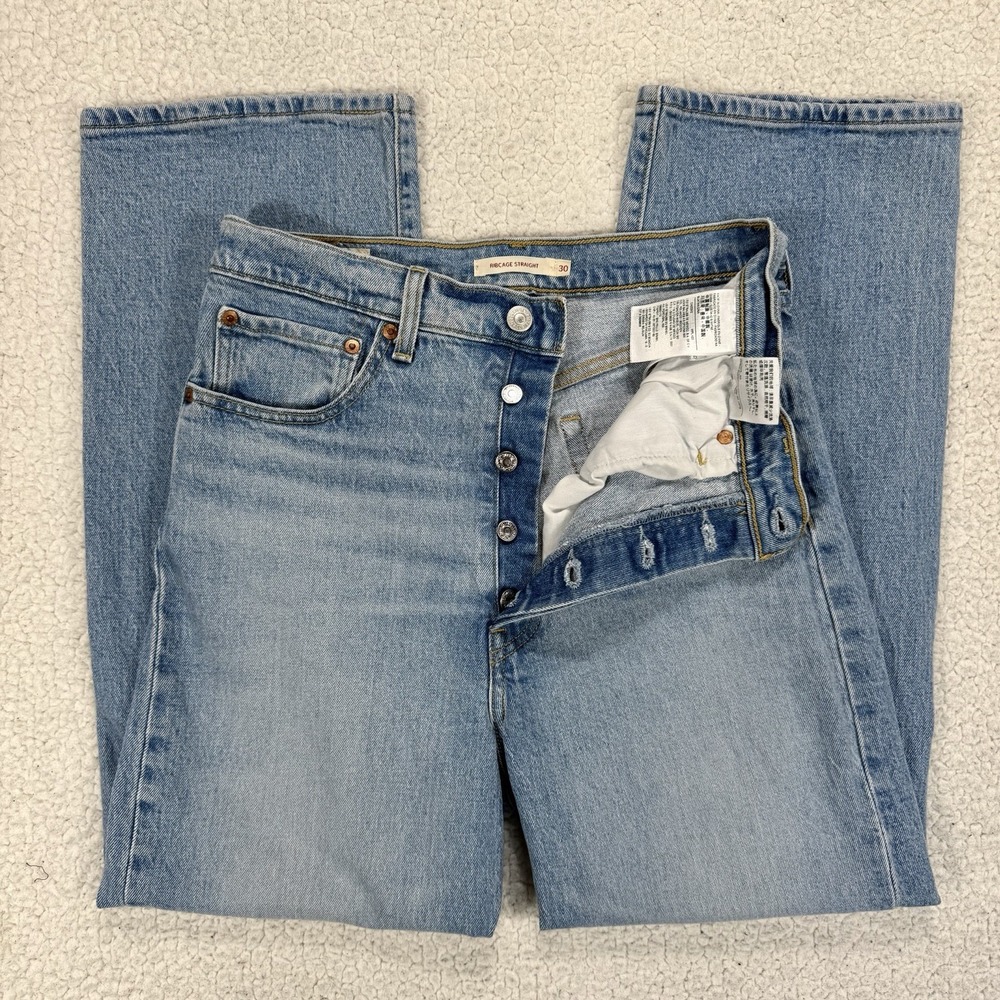 Levi's Premium Ribcage Straight Jeans Women's 30 (28x26.5) Streetwear Casual Y2K